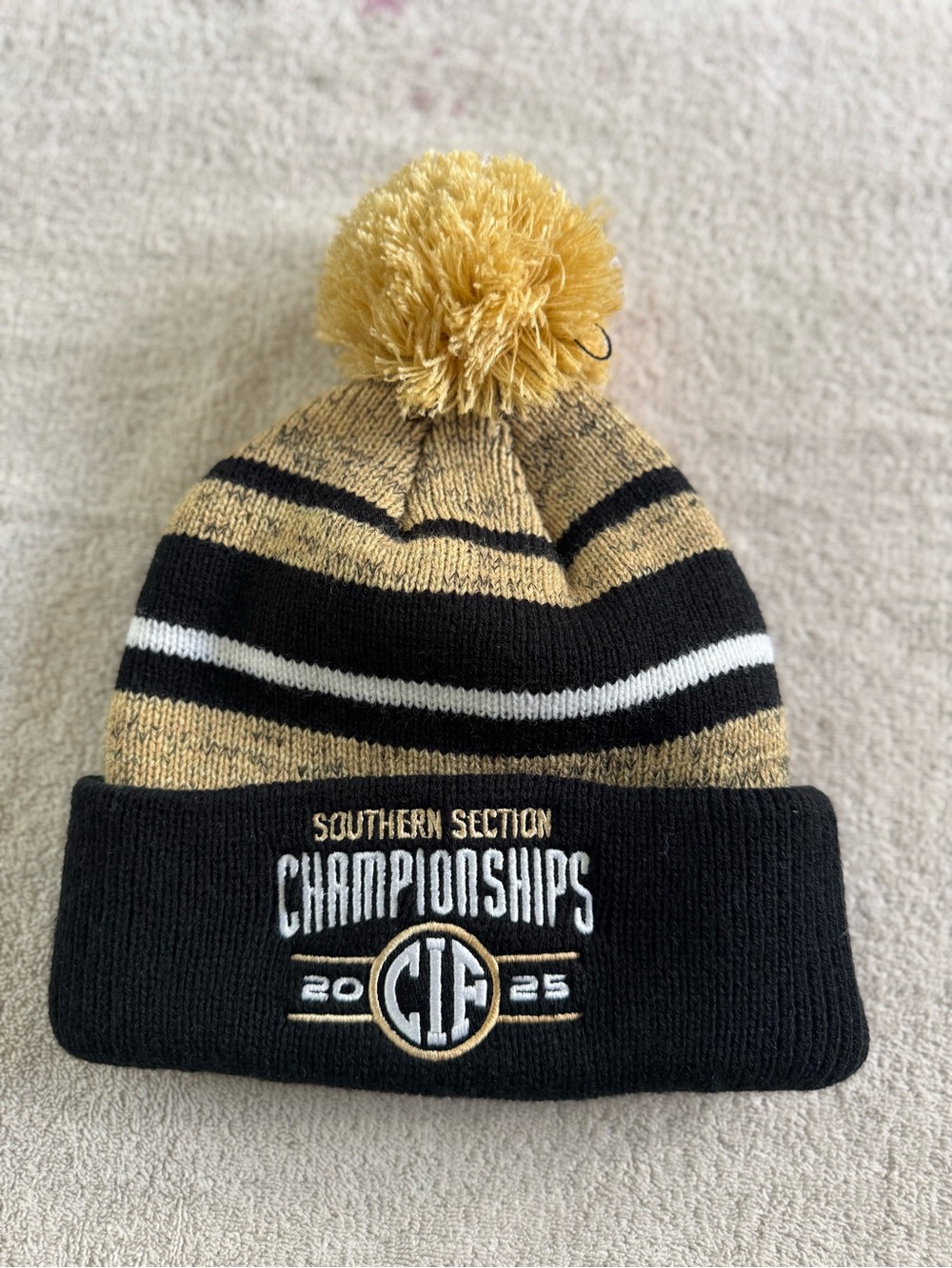 Southern Section Championships Pom Beanie - Black & Gold